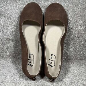 FS/NY French Sole New York Sloop Ballet Flat Chocolate Suede Womens 9.5 M